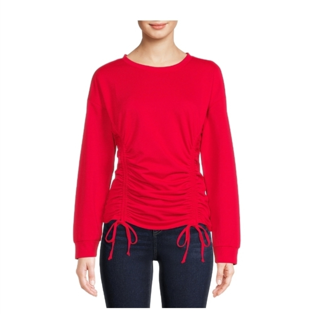 NO Boundaries  red Juniors’ Ruched Shirt Size S (3-5)